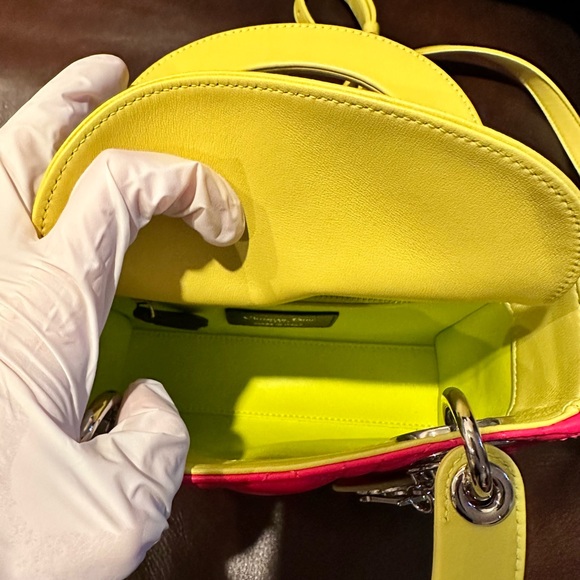 Tricolor Christian Dior Lady Dior MINI - Picture 5 of 7